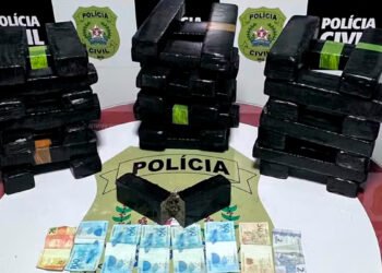 Barras de maconha que seriam levadas de Montes Claros para Espinosa são apreendidas em táxi na BR-251