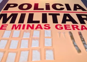 Passageiro é preso após a polícia encontrar drogas em bagagens dentro de ônibus, na MG-122