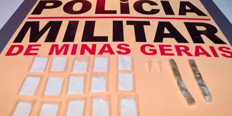 Passageiro é preso após a polícia encontrar drogas em bagagens dentro de ônibus, na MG-122