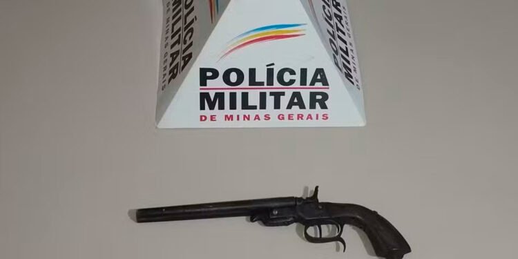 Homem atira para testar arma após limpá-la e acaba preso pela PM em São Romão