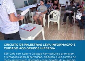 Palestras orientam pacientes sobre hipertensão e diabetes em comunidades de Alto Jequitibá