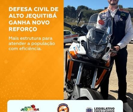 Defesa Civil de Alto Jequitibá recebe motocicleta 0 km para reforçar ações de prevenção e atendimento